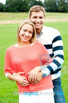 Happy Couple Outdoors Stock Photo