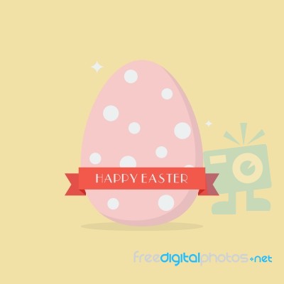 Happy Easter With Polka Dot Egg Stock Image