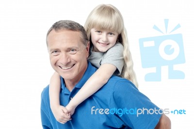 Happy Family,  Father And Little Girl Stock Photo