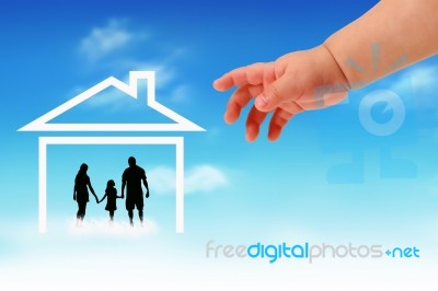 Happy Family In House Stock Photo