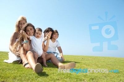 Happy Family Relaxing Stock Photo