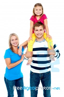 Happy Family. Studio Shot Stock Photo