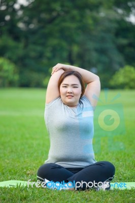 Happy Woman Posing Outdoor Stock Photo