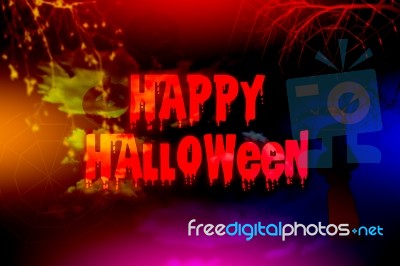 Happy Halloween Digital Colour Background Stock Image