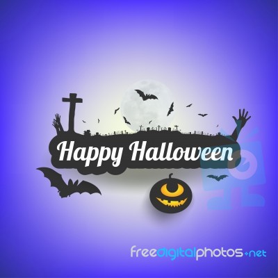 Happy Halloween Message Design Background,card,  Illustrat Stock Image