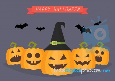 Happy Halloween Pumpkins Stock Image
