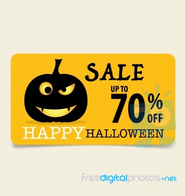 Happy Halloween. Sale Coupon, Voucher And Tag Stock Image