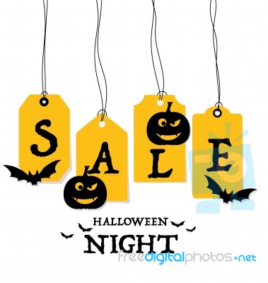 Happy Halloween. Sale Coupon, Voucher And Tag Stock Image