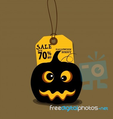 Happy Halloween. Sale Coupon, Voucher And Tag Stock Image