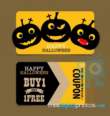 Happy Halloween. Sale Coupon, Voucher And Tag Stock Image