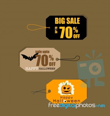 Happy Halloween. Sale Coupon, Voucher And Tag Stock Image