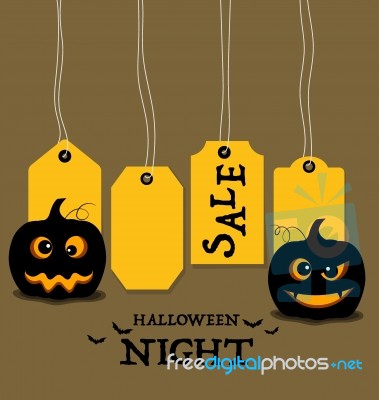 Happy Halloween. Sale Coupon, Voucher And Tag Stock Image