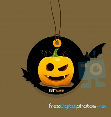 Happy Halloween. Sale Coupon, Voucher And Tag Stock Image