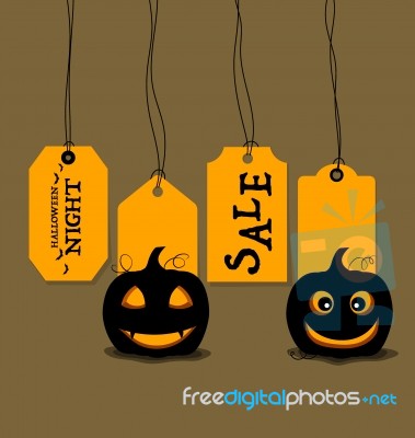 Happy Halloween. Sale Coupon, Voucher And Tag Stock Image