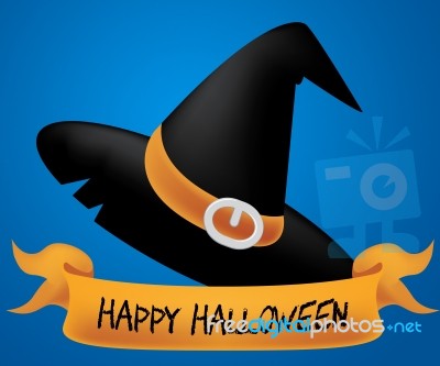 Happy Halloween Shows Trick Or Treat And Autumn Stock Image