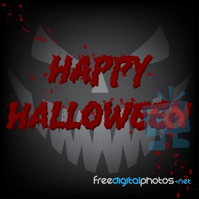 Happy Haloween Bloody Card Devil Face Stock Image