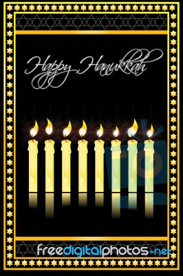 Happy Hanukkah Card Stock Image