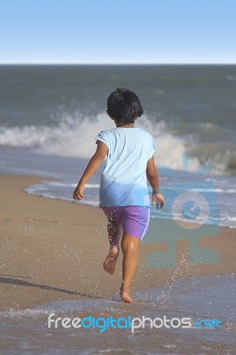 Happy Holiday On The Beach Stock Photo