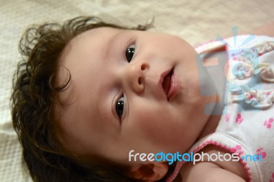 Happy Infant Girl Stock Photo