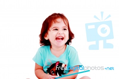 Happy Little Girl Stock Photo