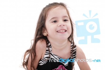 Happy Little Girl Portrait Stock Photo