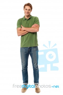 Happy Man Posing In Casuals Stock Photo