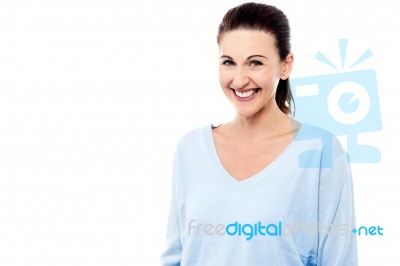 Happy Middle Aged Caucasian Woman Stock Photo