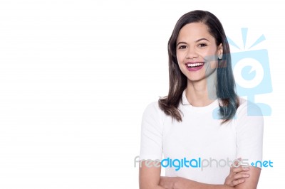 Happy Mixed Race Woman Stock Photo