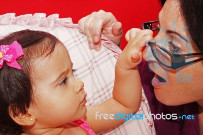 Happy Mother With Baby Stock Photo