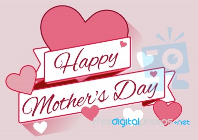 Happy Mother's Day Heart -  Illustration Stock Image