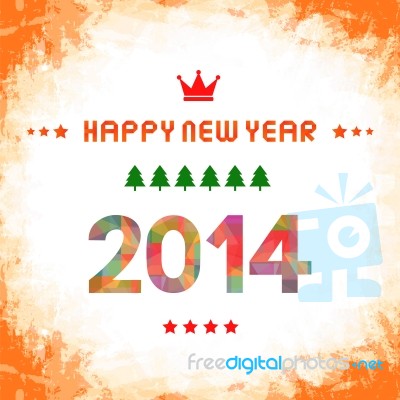 Happy New Year 2014 Card Stock Image