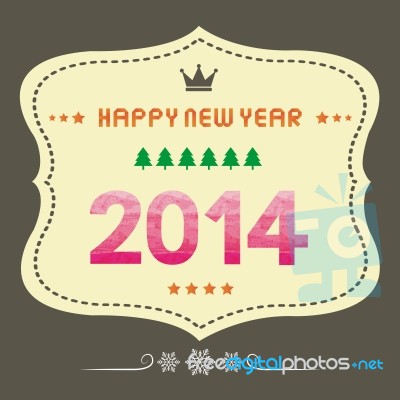 Happy New Year 2014 Card17 Stock Image