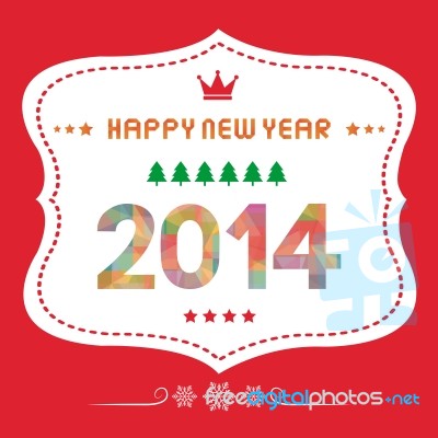 Happy New Year 2014 Card18 Stock Image