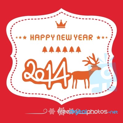 Happy New Year 2014 Card19 Stock Image