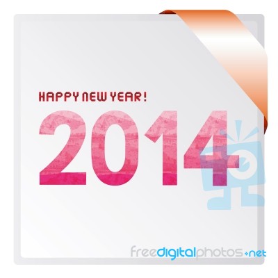 Happy New Year 2014 Card2 Stock Image