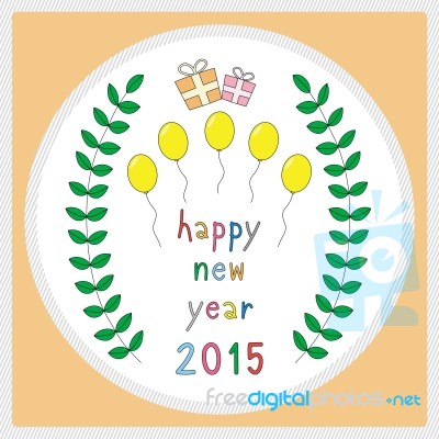 Happy New Year 2015 Greeting Card20 Stock Image