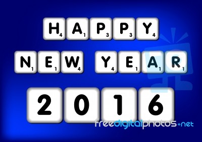 Happy New Year 2016 Scrabble Stock Image