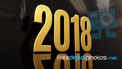 Happy New Year 2018 Text Design 3d Illustration Stock Image