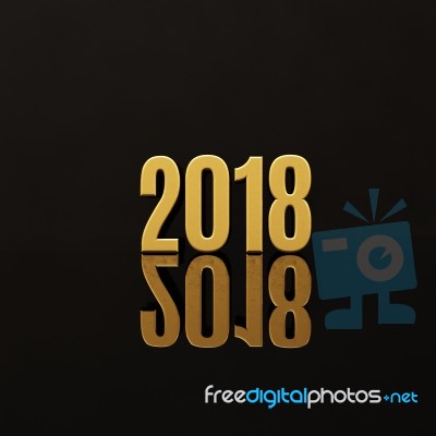 Happy New Year 2018 Text Design 3d Illustration Stock Image