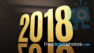 Happy New Year 2018 Text Design 3d Illustration Stock Image