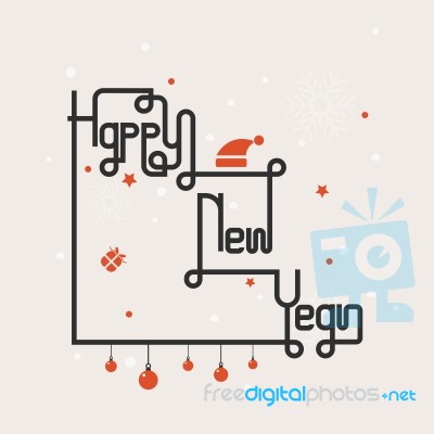 Happy New Year Lettering Abstract Background Stock Image