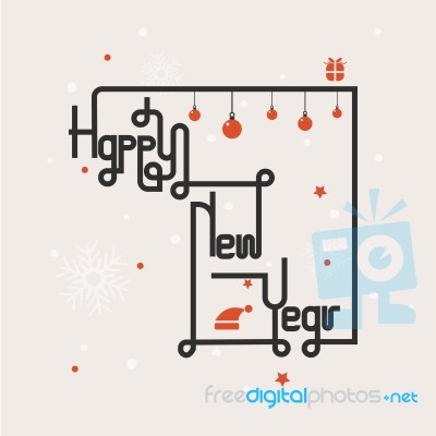 Happy New Year Lettering Abstract Background Stock Image