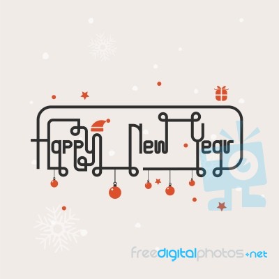 Happy New Year Lettering Abstract Background Stock Image