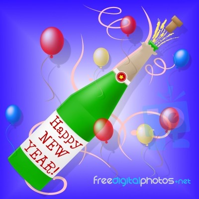 Happy New Year Shows Parties Celebration And New-year Stock Image