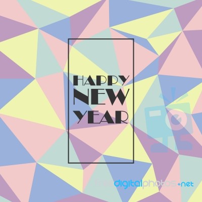 Happy New Year With Polygon Background Stock Image