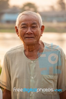 Happy Senior Man Stock Photo