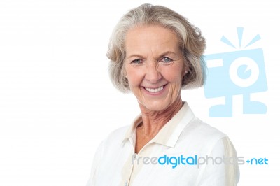 Happy Senior Woman Posing Stock Photo