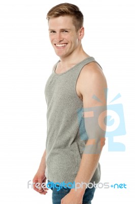 Happy Smart Young Guy Stock Photo