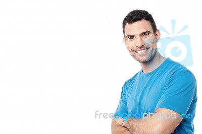 Happy Smiling Man Looking At Camera Stock Photo