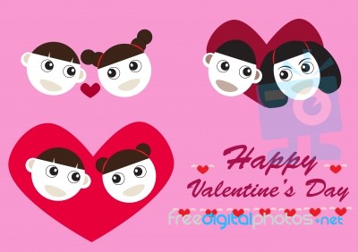 Happy Valentine Couples Stock Image